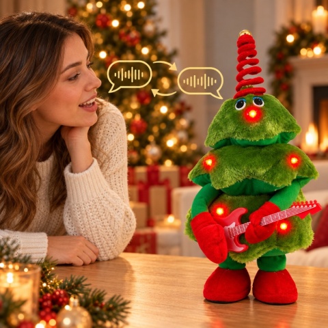 GRINCH SKRZAT ŚWIĄTECZNY ŚWIECĄCY TAŃCZĄCY MASKOTKA INTERAKTYWNA CHOINKA
