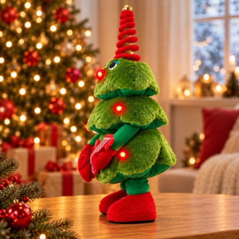 GRINCH SKRZAT ŚWIĄTECZNY ŚWIECĄCY TAŃCZĄCY MASKOTKA INTERAKTYWNA CHOINKA