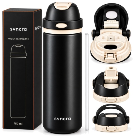 Kubek termiczny SYNCRA 750ml - Czarny