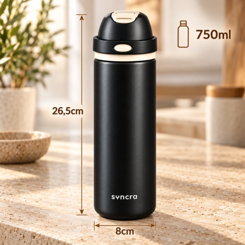 Kubek termiczny SYNCRA 750ml - Czarny