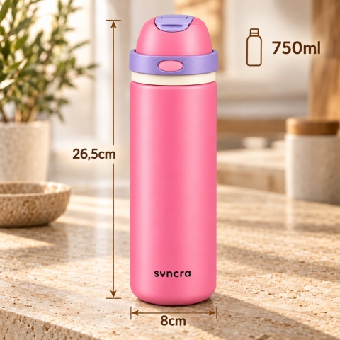Kubek termiczny SYNCRA 750ml - Różowy